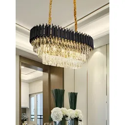KINIS Black & Transparent Textured Frustum Shaped Ceiling Lamp-picture-53
