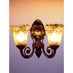 KINIS Black & Transparent Textured Metal Bell Shapde Quirky Antique Wall Lamp-picture-37