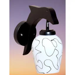KINIS Black & White Abstract Printde Wooden Quirky Wall Lamp-picture-26