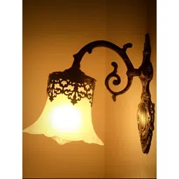 KINIS Black & White Floral Textured Metal Bell Shaped Wall Lamp-picture-26