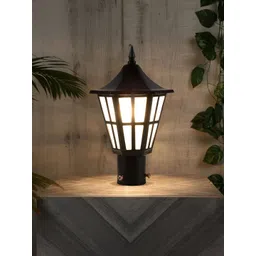 KINIS Black & White Modern Shaped Weatherproof & Rust-Resistant Outdoor Pole Lamp-picture-36