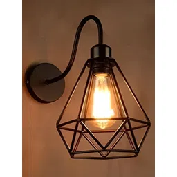 KINIS Black & White Textured Metal Abstract Shaped Wall Lamp With Bulb-picture-22