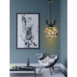 KINIS Black & White Textured Metal Spherical Shaped Ceiling Lamp-picture-34