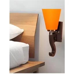 KINIS Brown & Orange Wooden Frustum Shaped Wall Lamp-picture-33