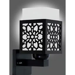 KINIS Brown & White Wooden Quirky Square Shaped Wall Lamp With Bulb-picture-28