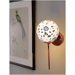 KINIS Copper-Toned & White Printed Quirky Spherical Shaped Wall Lamp-picture-35