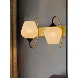 KINIS Gold-Toned & Beige Bell Shaped Metal Wall Lamp-picture-36