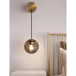 KINIS Gold-Toned and Grey Metal Spherical Shaped Wall Lamp-image-43