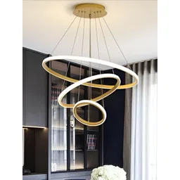 KINIS Gold-Toned & White Aluminium Spherical Ceiling Lamp-image-39