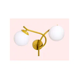 KINIS Gold-Toned & White Metal Spherical Shaped Metal Wall Lamp image 4
