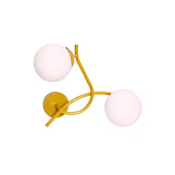 KINIS Gold-Toned & White Metal Spherical Shaped Metal Wall Lamp image 2
