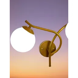 KINIS Gold-Toned & White Metal Spherical Shaped Metal Wall Lamp image 1