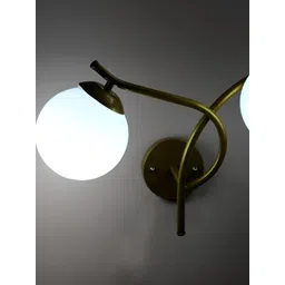 KINIS Gold-Toned & White Metal Spherical Shaped Metal Wall Lamp image 3