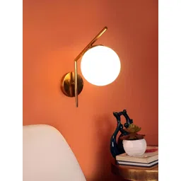 KINIS Gold-Toned & White Metal Spherical Shaped Wall Lamp-picture-23