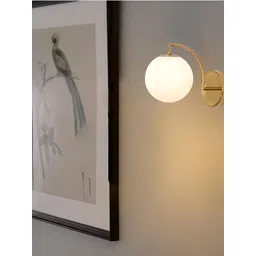 KINIS Gold-Toned & White Metal Spherical Shaped Wall Lamp-picture-27