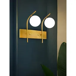 KINIS Gold-Toned & White Metal Spherical Shaped Wall Lamp-picture-18