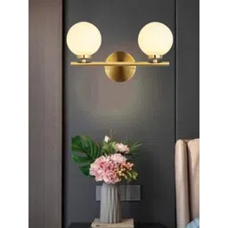 KINIS Gold-Toned & White Metal Spherical Shaped Wall Lamp-picture-15