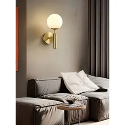 KINIS Gold-Toned & White Metal Spherical Shaped Wall Lamp-picture-16