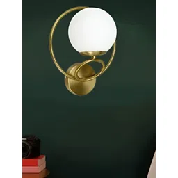 KINIS Gold-Toned & White Metal Spherical Shaped Wall Lamp-picture-10