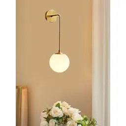 KINIS Gold-Toned & White Metal Spherical Shaped Wall Lamp-picture-11