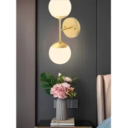 KINIS Gold-Toned and White Metal Spherical Shaped Wall Lamp-image-8