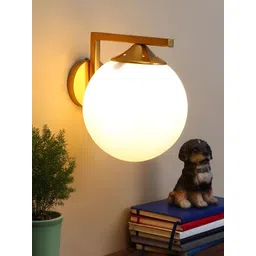 KINIS Gold-Toned & White Metal Spherical Shaped Wall Lamp-picture-26