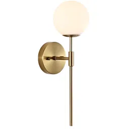 KINIS Gold-Toned & White Metal Spherical Shaped Wall Lamp With Bulb-picture-21