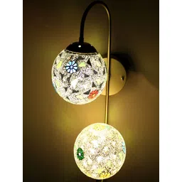KINIS Gold-Toned & White Printed Metal Spherical Shaped Wall Lamp-picture-20