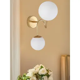 KINIS Gold-Toned & White Spherical Shaped Metal Wall Lamp-picture-31