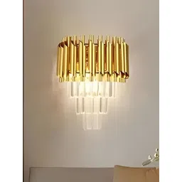 KINIS Gold-Toned & White Textured Metal Abstract Shaped Shaped Wall Lamp-image-36