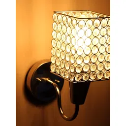 KINIS Silver-Toned & Purple Square Shaped Metal Wall Lamp-picture-31