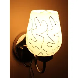 KINIS Silver-Toned & White Printed Quirky Cylinder Shaped Wall Lamp-picture-35