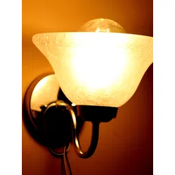 KINIS Silver-Toned & White Textured Metal Bell Shaped Shaped Wall Lamp-picture-40