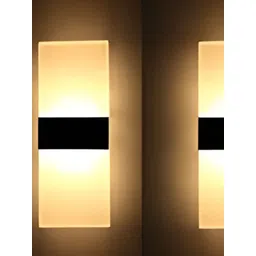 KINIS White & Black 2 Pieces Textured Acrylic Rectangle Shaped Wall Lamps-picture-34