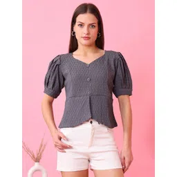 Kinjo Sweetheart Neck Puff Sleeve Top-picture-32