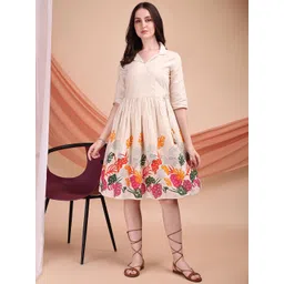 Kinjo Women Floral Printed Shirt Collar Wrap Dress-picture-15