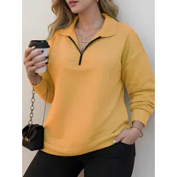 kintu parantu Women Shirt Collar Pullover Sweatshirt-picture-13