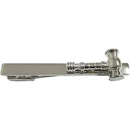 kiola designs Silver Toned Gavel Law Square Tie Clip-picture-24