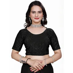KIPZY Women Embroidered Round Neck Saree Blouse-picture-10