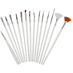 KIRA nail art brush set of 15 pieces and 5pcs 2 Way Nail Dotting Marbleizing Tool Set-picture-10