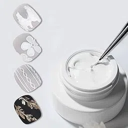 KIRA Solid 3D Nail Sculpting Gel for Nail Art, White, Multifunctional Modelling Gel for 3D Patterns, Lines, Powder Application, UV/LED Compatible, 15g-picture-40