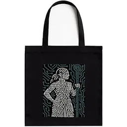 kirmada Binary Women Gamer Quote Tote Bag for Tech Lovers | Black Cotton A4 Size Tote Bag with Zip for School, Office & Daily Use | 16x14 Inch | Geek Gift for Gamers-picture-33
