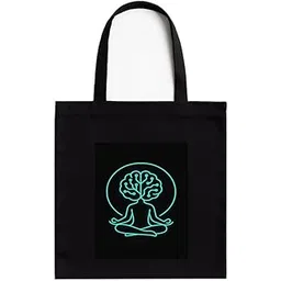 kirmada Cybernetic Brain Gamer Quote Tote Bag for Tech Lovers | Black Cotton A4 Size Tote Bag with Zip for School, Office & Daily Use | 16x14 Inch | Geek Gift for Gamers-picture-19