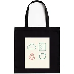 kirmada Dream,Plan,Execute,Repeat Black Cotton Tote Bag with Zipper | A4 Size Printed Pocket | Motivational Hustle Quote Print | 16x14 inch Reusable Bag for Study, Office, Gym-picture-23