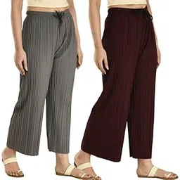 kiroto Women's Loose Fit Palazzo Pack of 2-picture-25