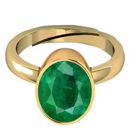 kirti sales 12.00 Carat Natural Certified Emerald Panna Panchdhatu Rashi Ratan Gold Plating Ring for Astrological Purpose Men & Women by Lab Certified image 3