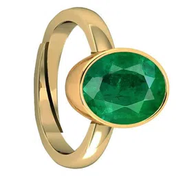 kirti sales 12.00 Carat Natural Certified Emerald Panna Panchdhatu Rashi Ratan Gold Plating Ring for Astrological Purpose Men & Women by Lab Certified image 2