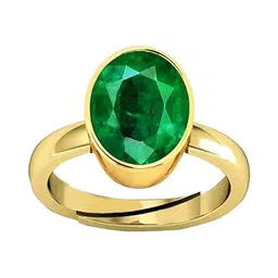 kirti sales 12.00 Carat Natural Certified Emerald Panna Panchdhatu Rashi Ratan Gold Plating Ring for Astrological Purpose Men & Women by Lab Certified image 1
