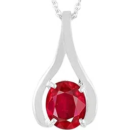 kirti sales Certified Deluxe Quality Natural 12.00 Ratti Natural Ruby Manik Ashtadhatu Silver Plated Pendant/Locket Gemstone by Lab Certified(Top AAA+) Quality for Women's and Men's-picture-23