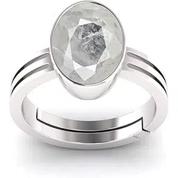 kirti sales Gems 12.00 Ratti AA++ Quality Certified Adjaistaible Silver Ring Unheated Untreated Natural White Sapphire Pukhraj Loose Gemstone-picture-20